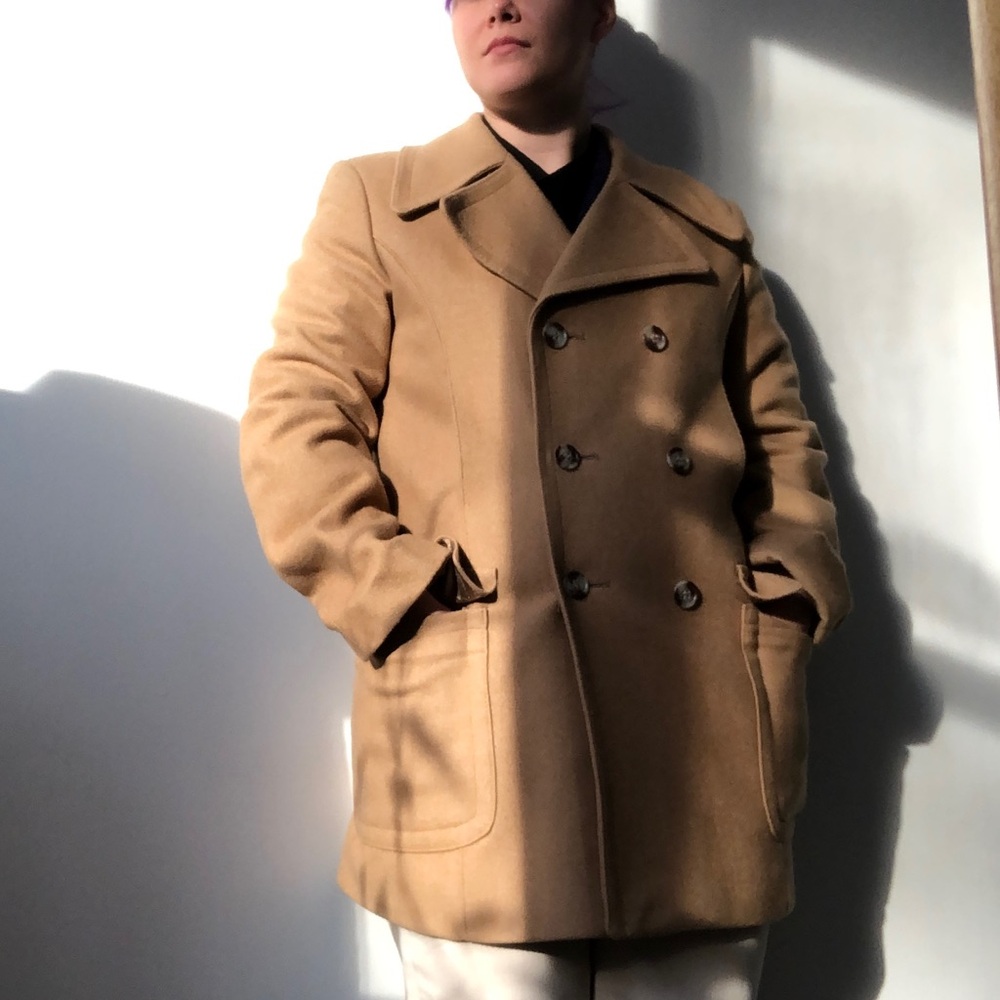 Vintage mens Austrian Camel Hair Teller Coat